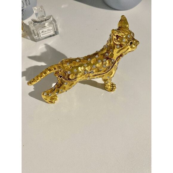 Taylor Avedon Gold Leopard Jewelry / Trinket Box - Picture 4 of 7